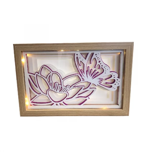 Light box fleur de lotus violette