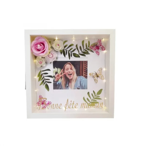 Cadre photo illuminé personnalisé (coloris au choix)